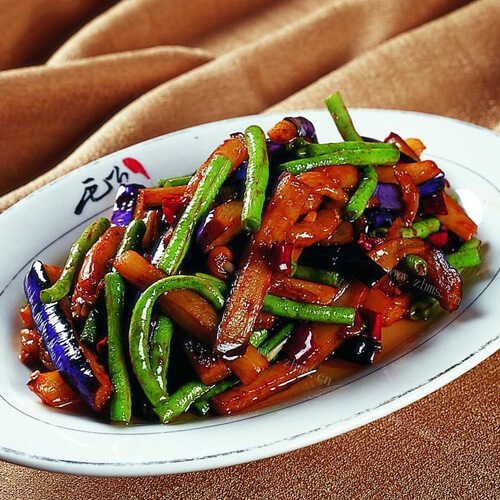 美味的干煸豆角茄子