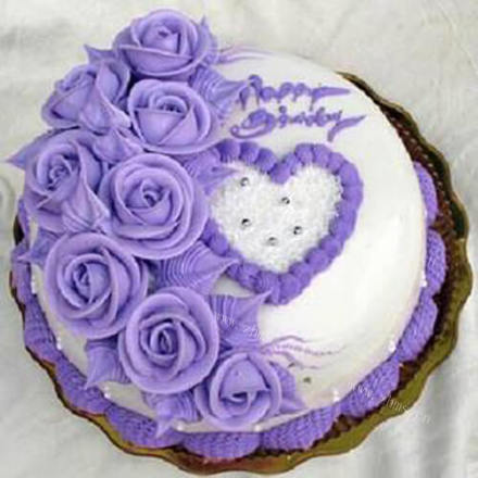 美味紫色调生日蛋糕