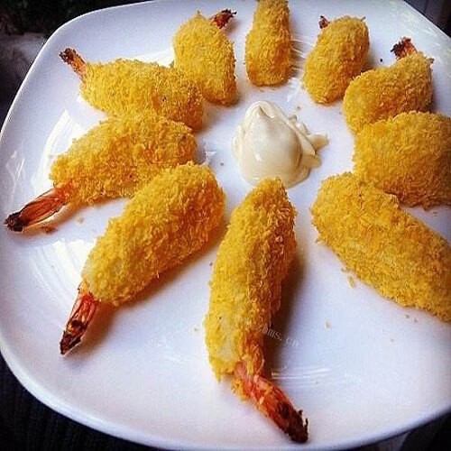 美味的鲜虾可乐饼