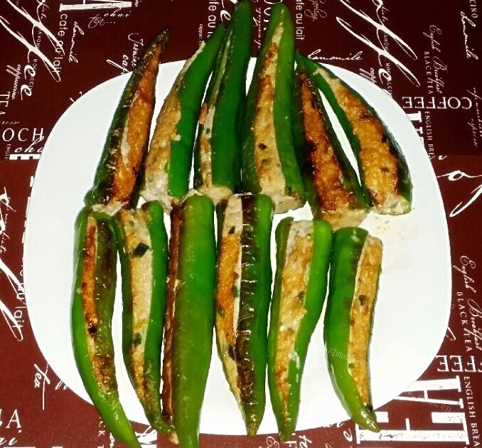 自制鲮鱼肉酿尖椒 