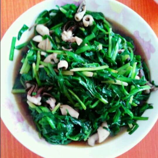 美味的韭菜炒海兔须