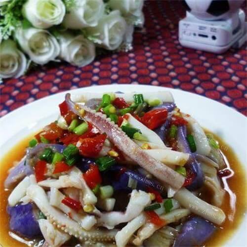 茄子拌鱿鱼 