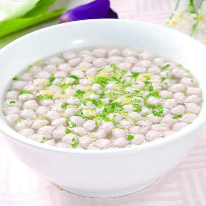 好喝的生汆丸子汤
