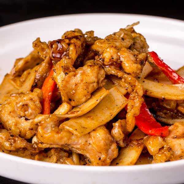 好吃 的小炒杏鲍菇鸡柳