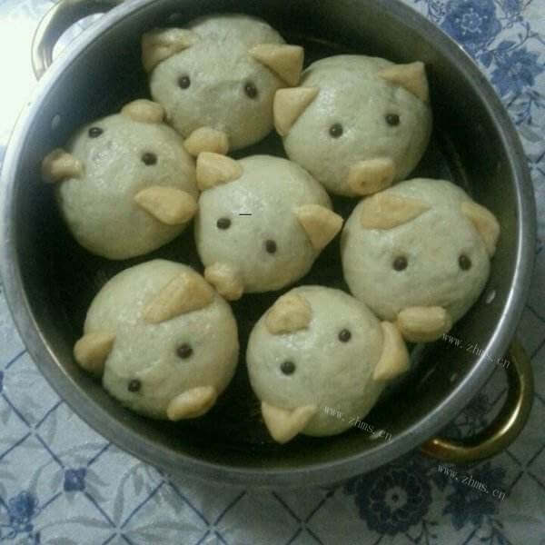 自制小猪猪绿豆沙包