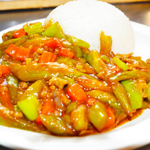 幼儿肉末茄子盖饭