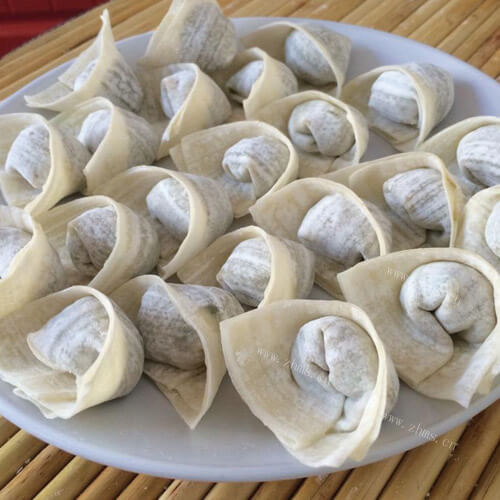 美味的胡萝卜肉元宝馄饨