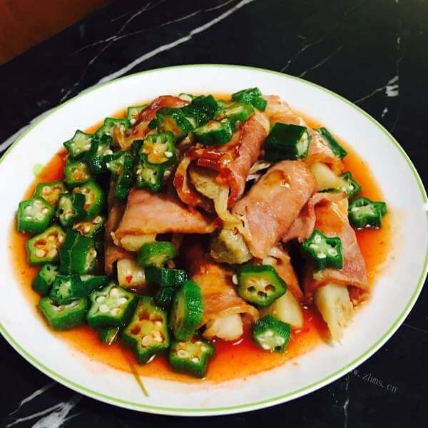 美味的培根蒜香茄子