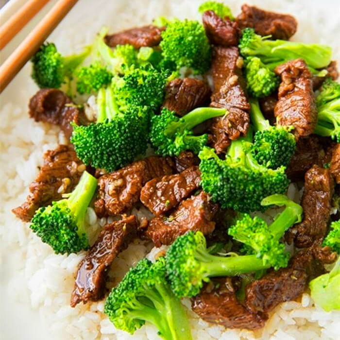 美味的牛肉香菇西兰花