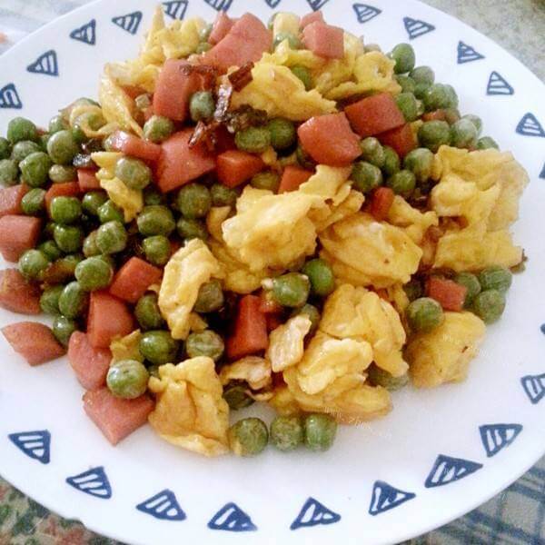 一个人的豌豆炒蛋花