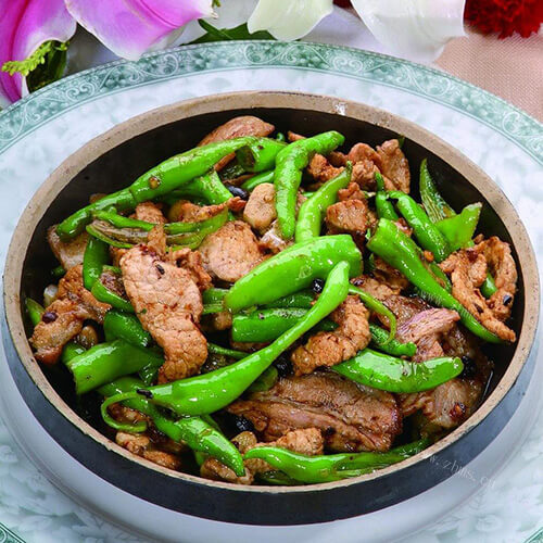 美味的青红椒肉片