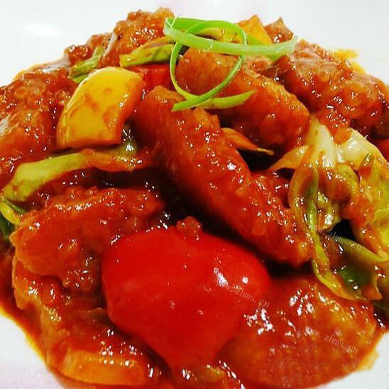美味的辣炒粽子