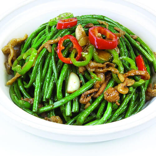 好吃的橄榄肉末炒豆角