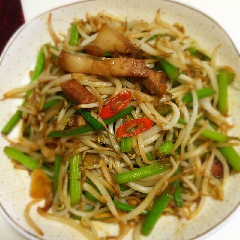 绿豆芽豆腐干炒肉丝