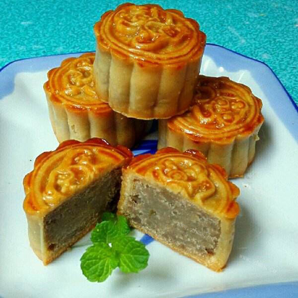 自制无糖绿豆沙月饼