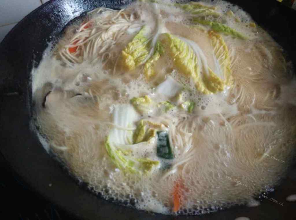 自制炝汤面做法图解5)