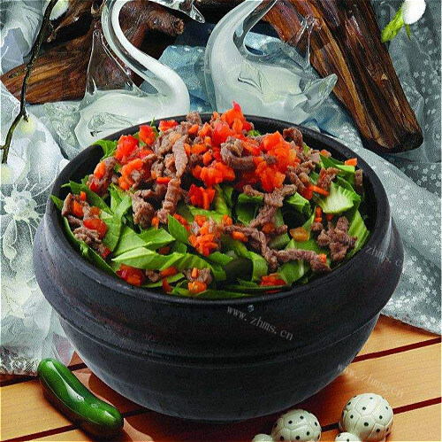 好吃的菜心牛肉粒
