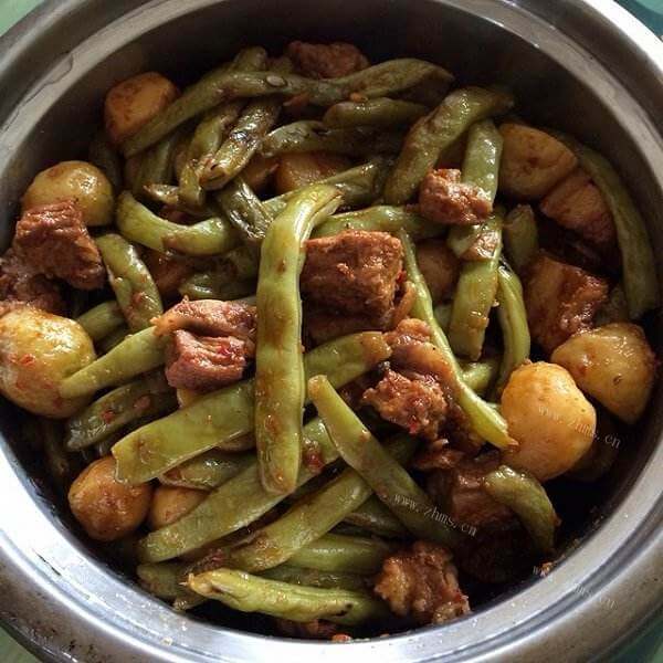 家常肉焖扁豆