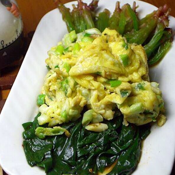营养的蛋煎菠菜