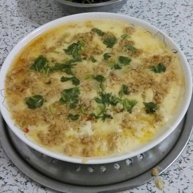 美味的肉糜蒸蛋