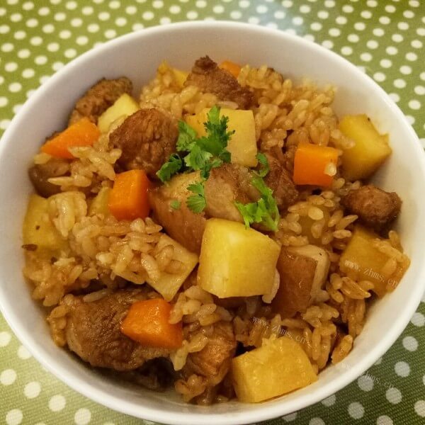 好吃的豆角瘦肉焖饭