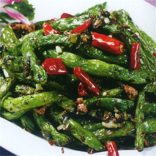 美味的麻辣豆角菜 