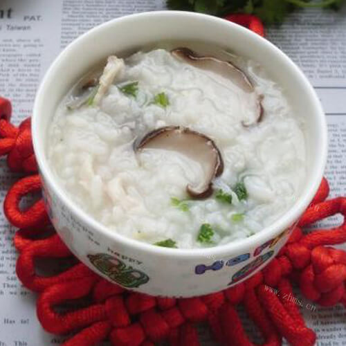 妈妈教我做猪油香菇鸡肉粥