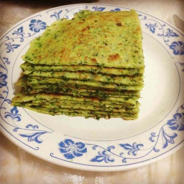 美味的韭菜千层饼 