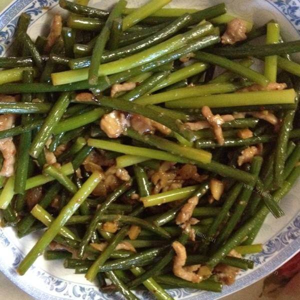 好吃的蒜苗炒肉丝