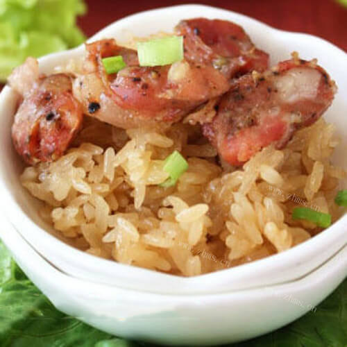 自制腊肠蒸米饭