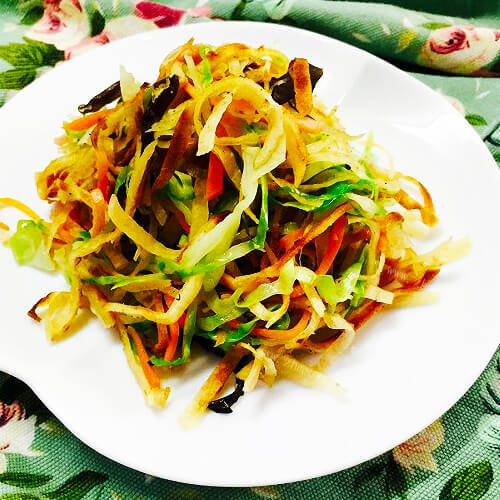 好吃的洋白菜炒饼