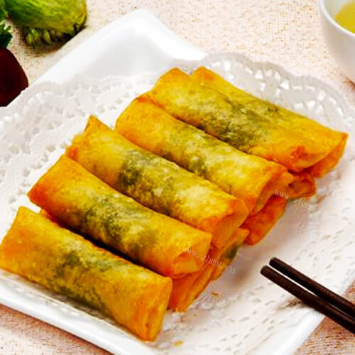 美味的蔬菜春卷