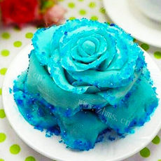 好吃的蓝色妖姬翻糖蛋糕