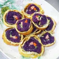 健康美食之紫薯兰花饼