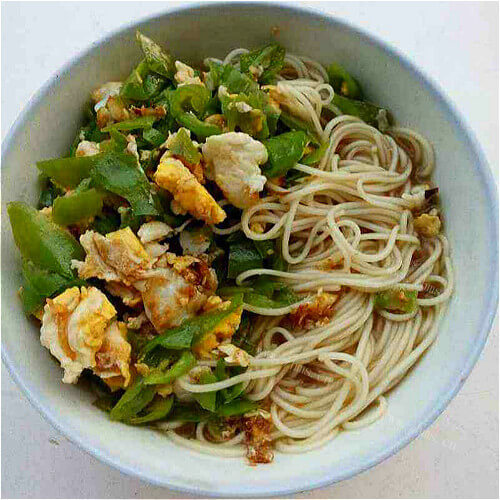 DIY-青椒鸡蛋盖浇面