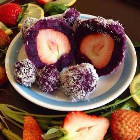 （懒人版）草莓紫薯大福