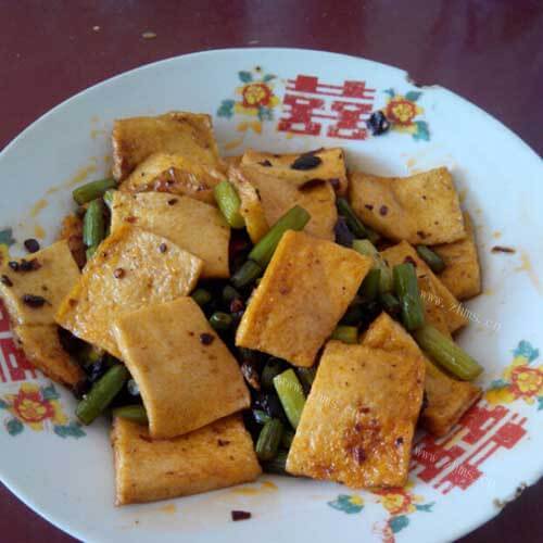 美味营养的炒千叶豆腐