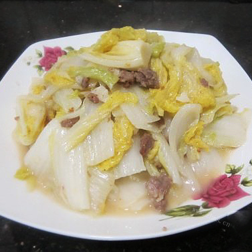 「家庭版」姜蒜娃娃菜炒瘦肉