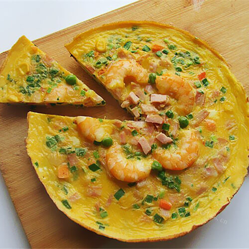 味道不错的鸡蛋虾仁饼