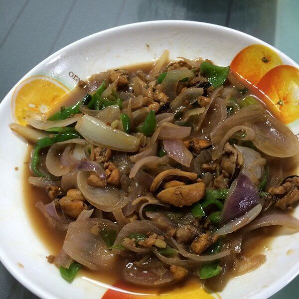 特色淡菜炒韭菜 