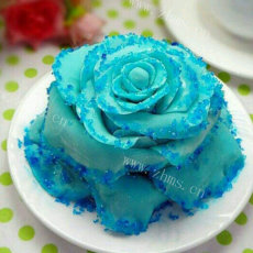 我的蓝色妖姬翻糖蛋糕