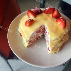 「DIY美食」草莓千层蛋糕