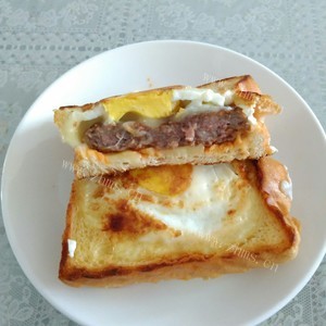 美味牛排厚土司做法图解13)