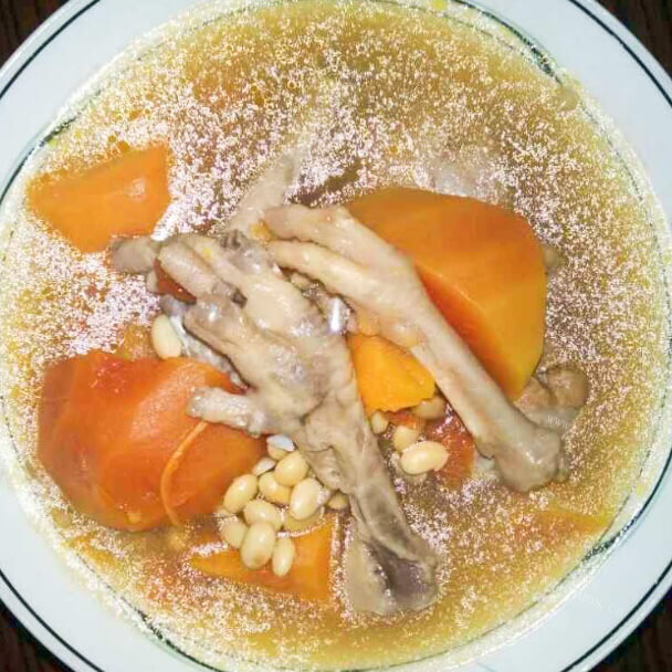 好喝的木瓜黄豆鸡脚汤