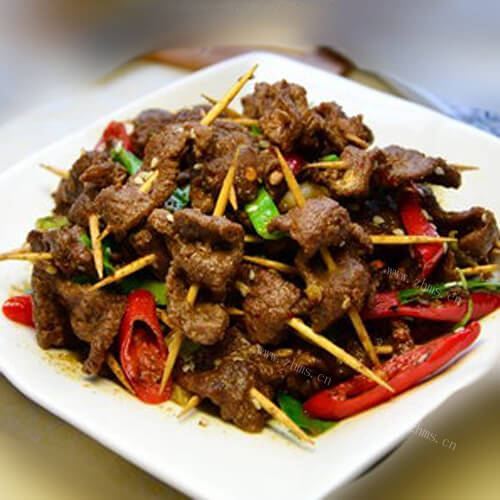 别致的牙签牛肉的做法