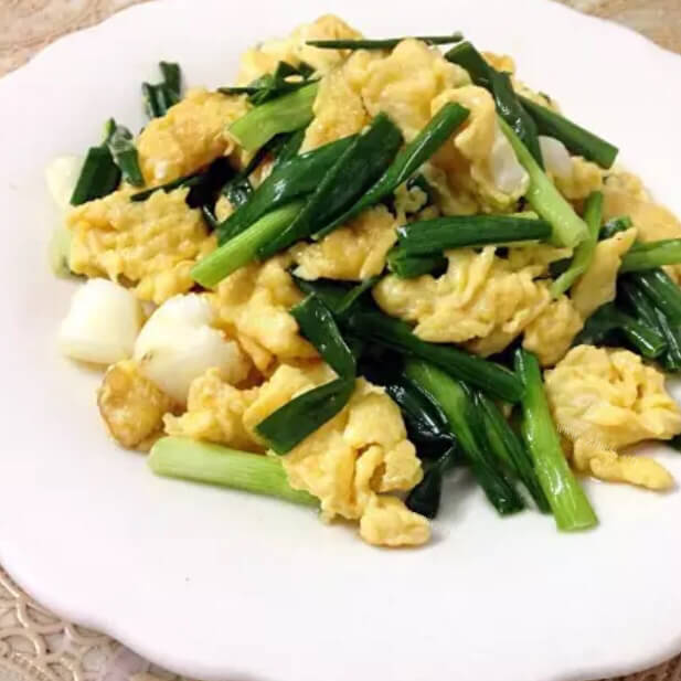 好吃的韭菜香葱炒鸡蛋