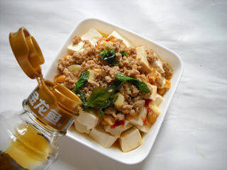 腊豆肉末蒸豆腐做法图解12)