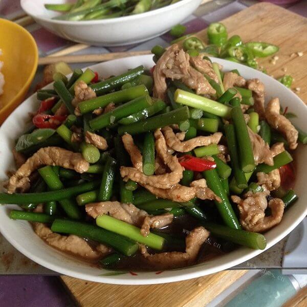 美味的肉丝蒜苔