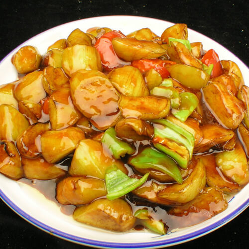 好吃的金针菇炒茄子
