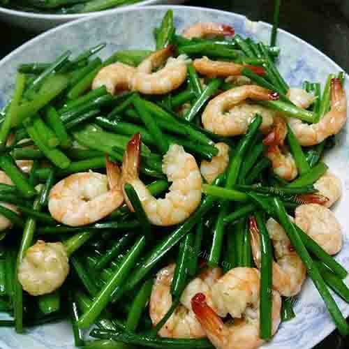 美味韭菜花炒虾仁